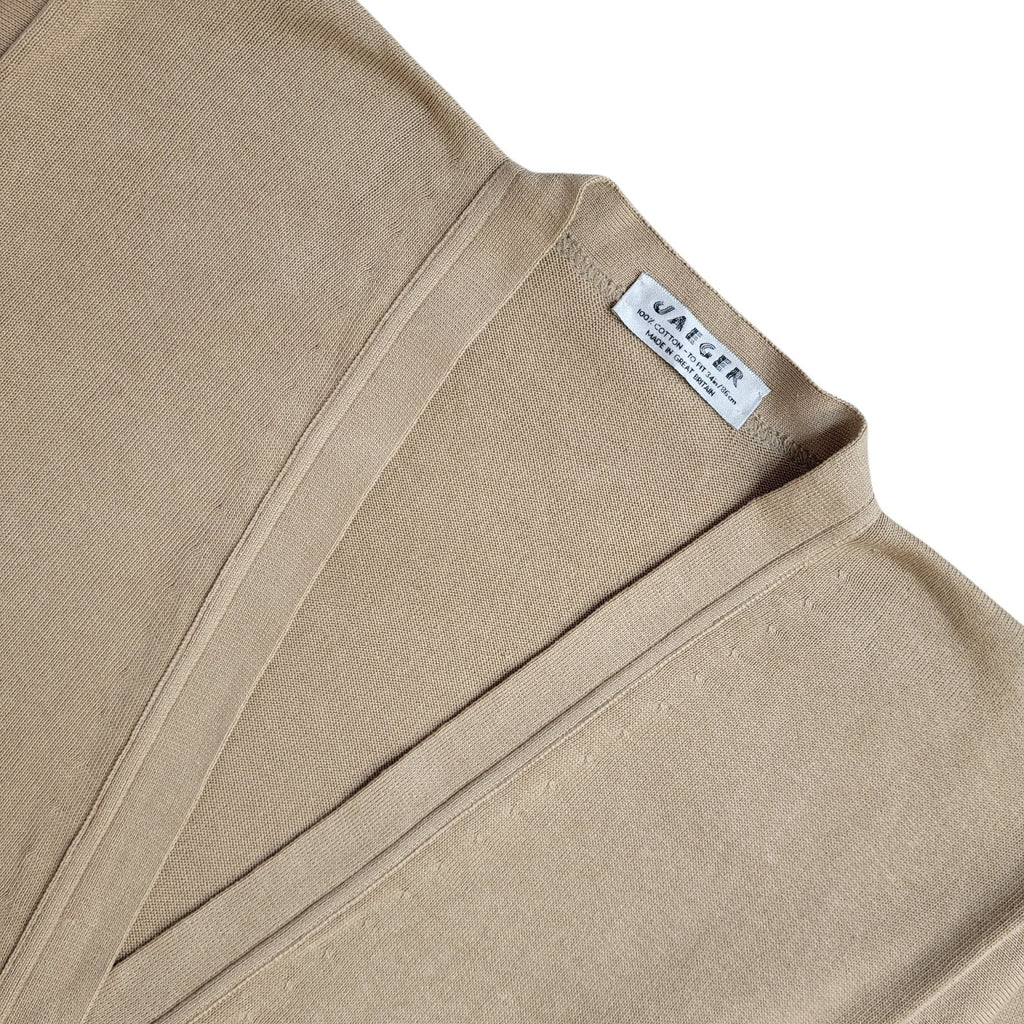 Jaeger Carigan Vintage 90's Beige Knit Button Uk Women's Size 12-14