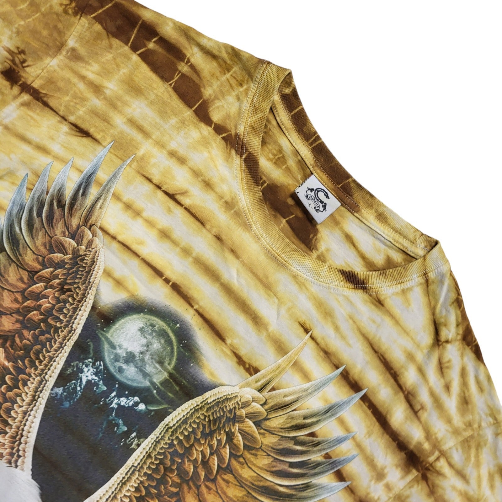Caballo Beige Eagle Vintage 90s Short Sleeve T-Shirt Uk Men's L