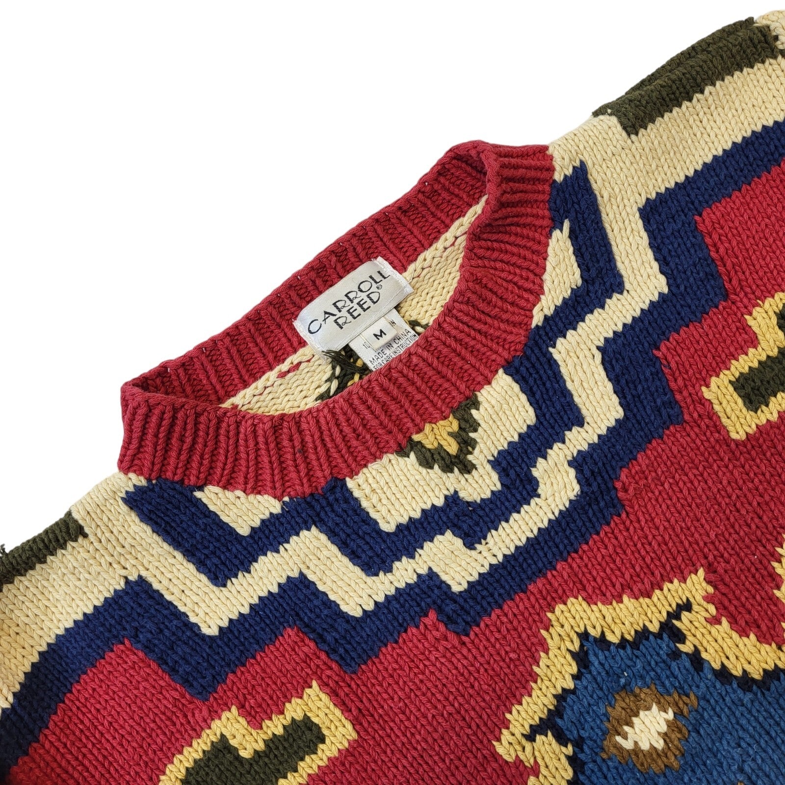 Carroll Reed 90s Vintage Cotton Round Neck Jumper Women's Size M
