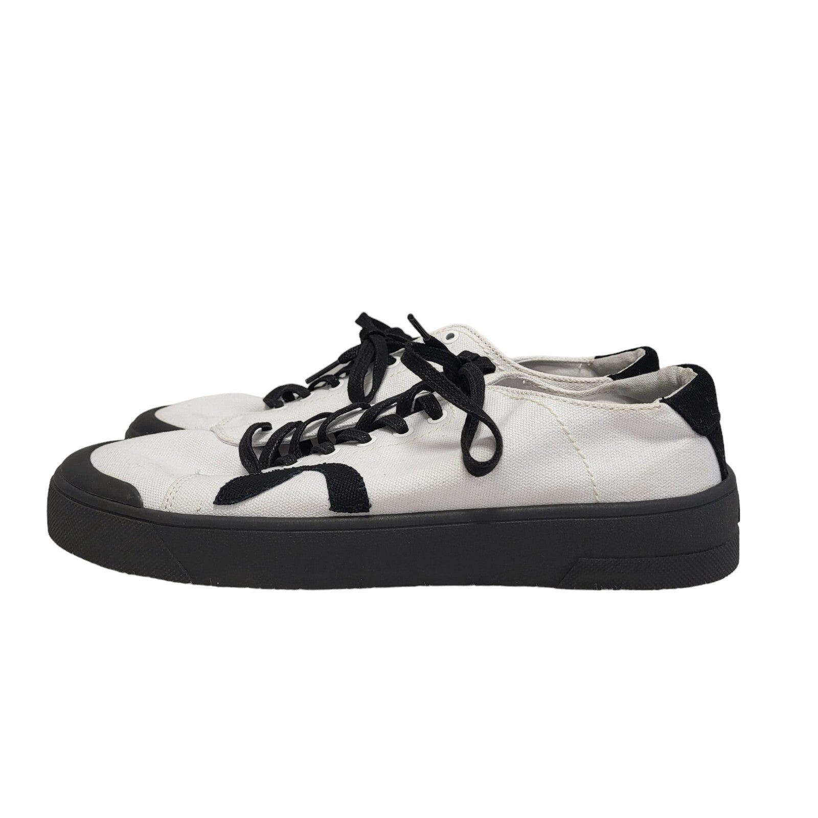 Roscomar White Black Canvas Casual Trainers Men's  Uk Size 8