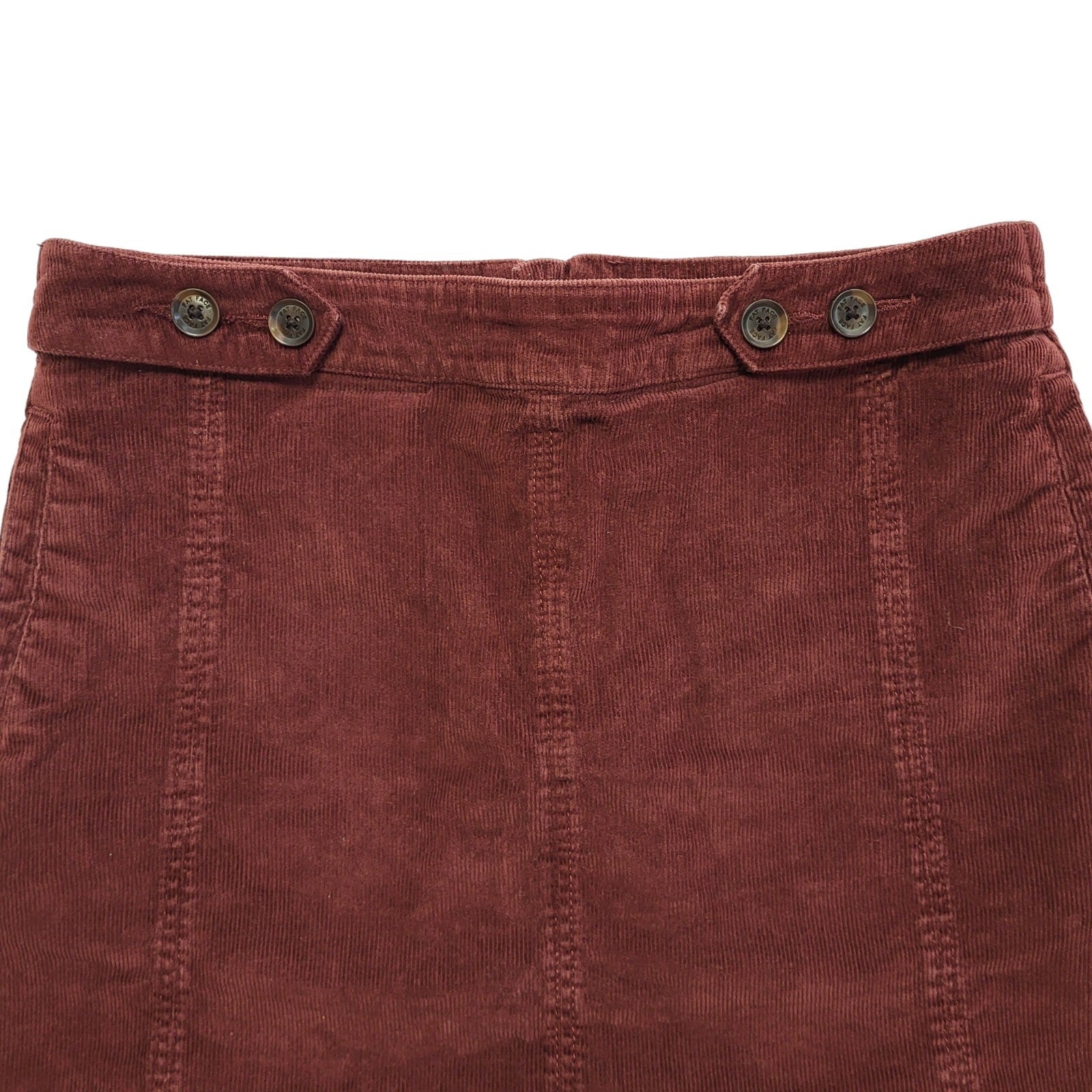 Fat Face Burgundy Corduroy Skirt Vintage Y2K Womens UK Size 12 W30