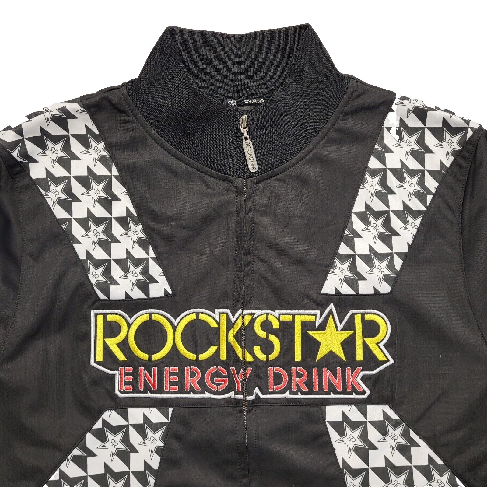 Rockstar Vintage 90's Energy Drink Black & White Full Zip Jacket Men's UK Size L