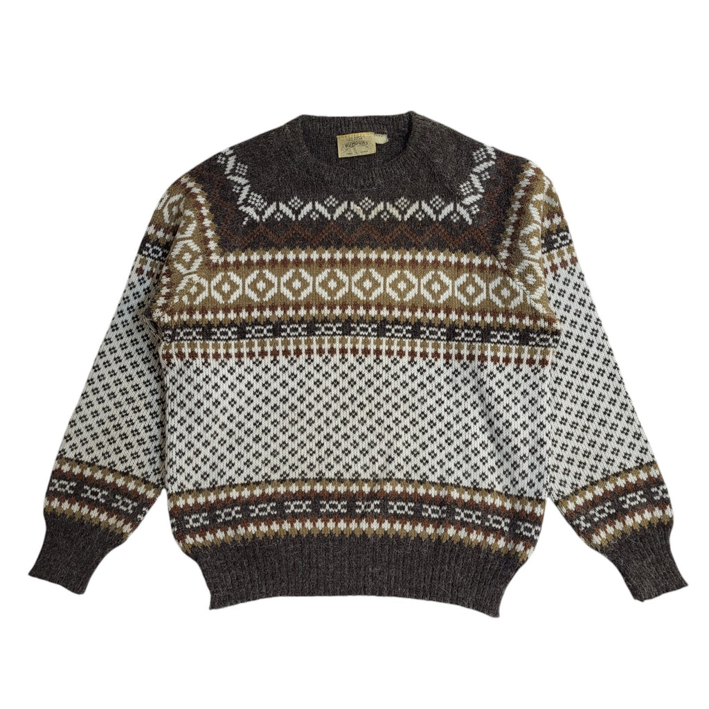 Rumours Vintage 90's Brown & Beige Geometric Jumper UK Men's Size M