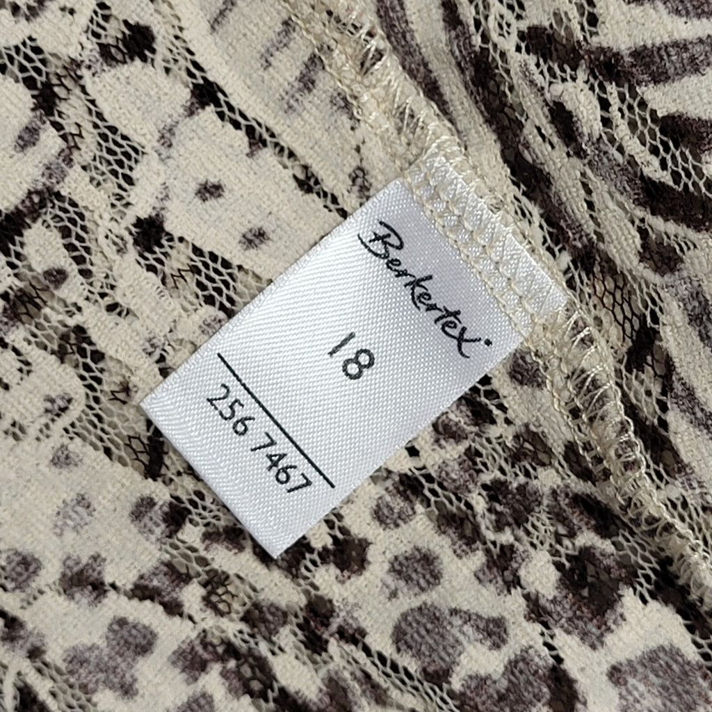 Berkertex Animal Print Button Up Blouse Womens UK 18