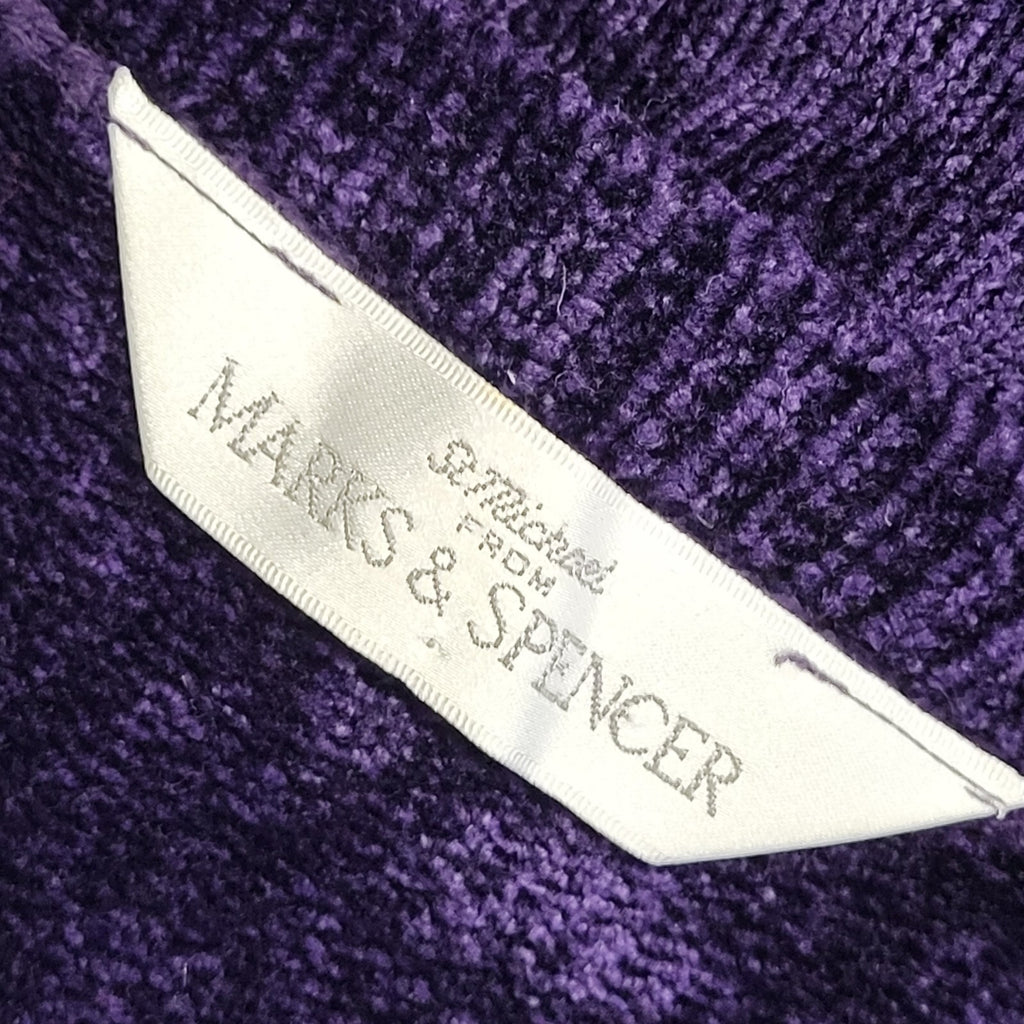 M&S Purple 80s Vintage Button Cardigan Uk Women's Size 16