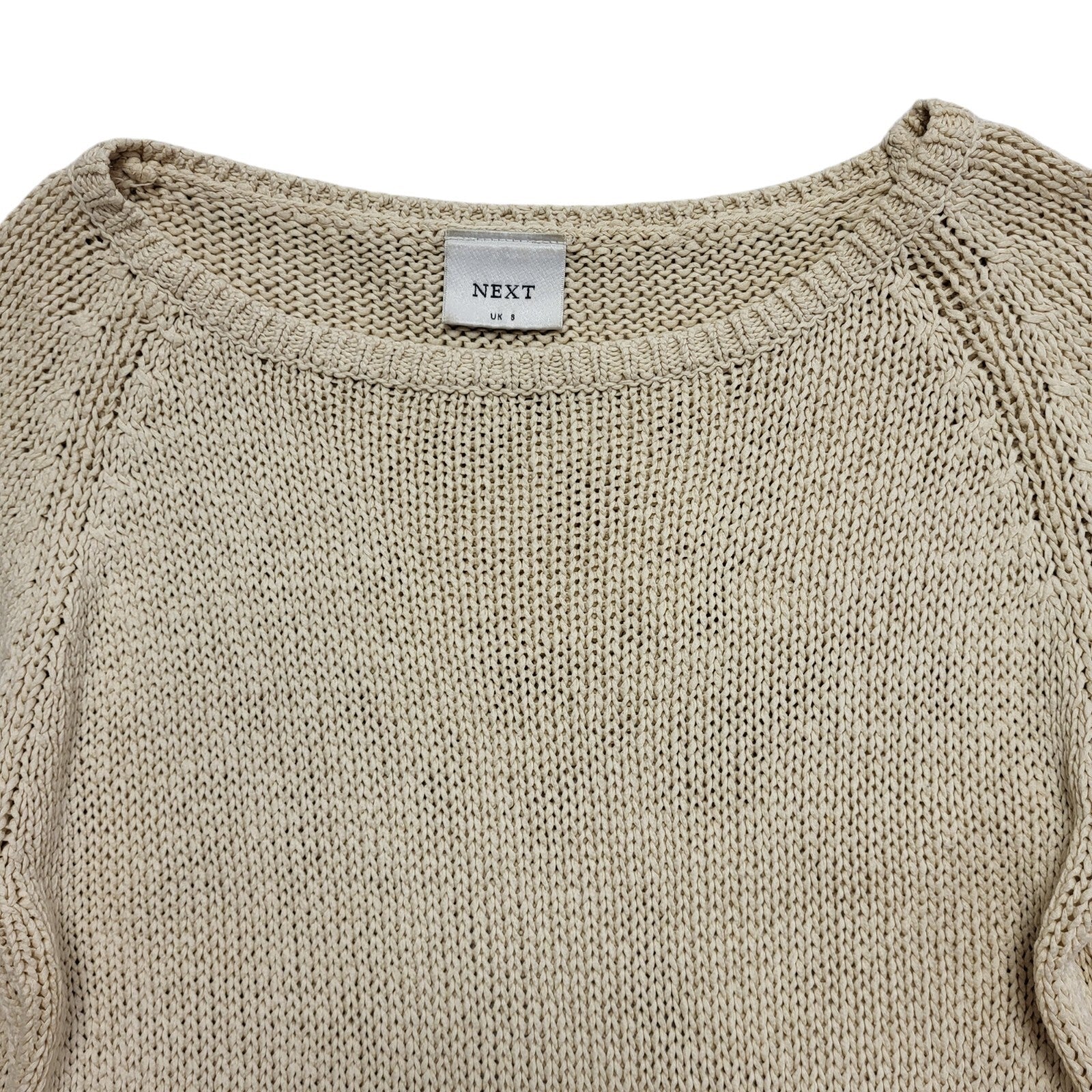 Next Vintage 90's Beige Long Sleeve Jumper UK Womens Size 8