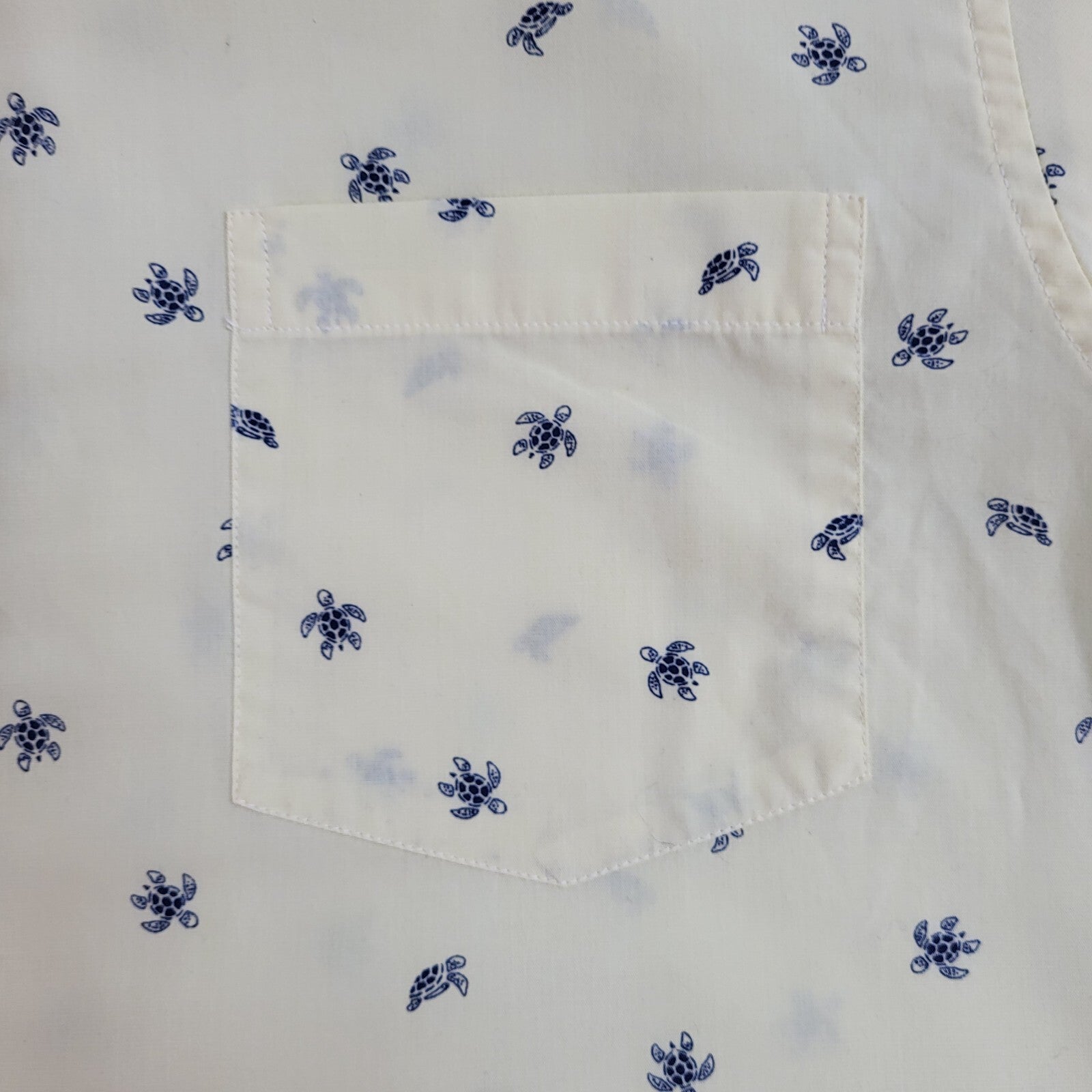 Chaps Yellow Modern Turtle Print Short Sleeve Shirt UK Men's Size XL