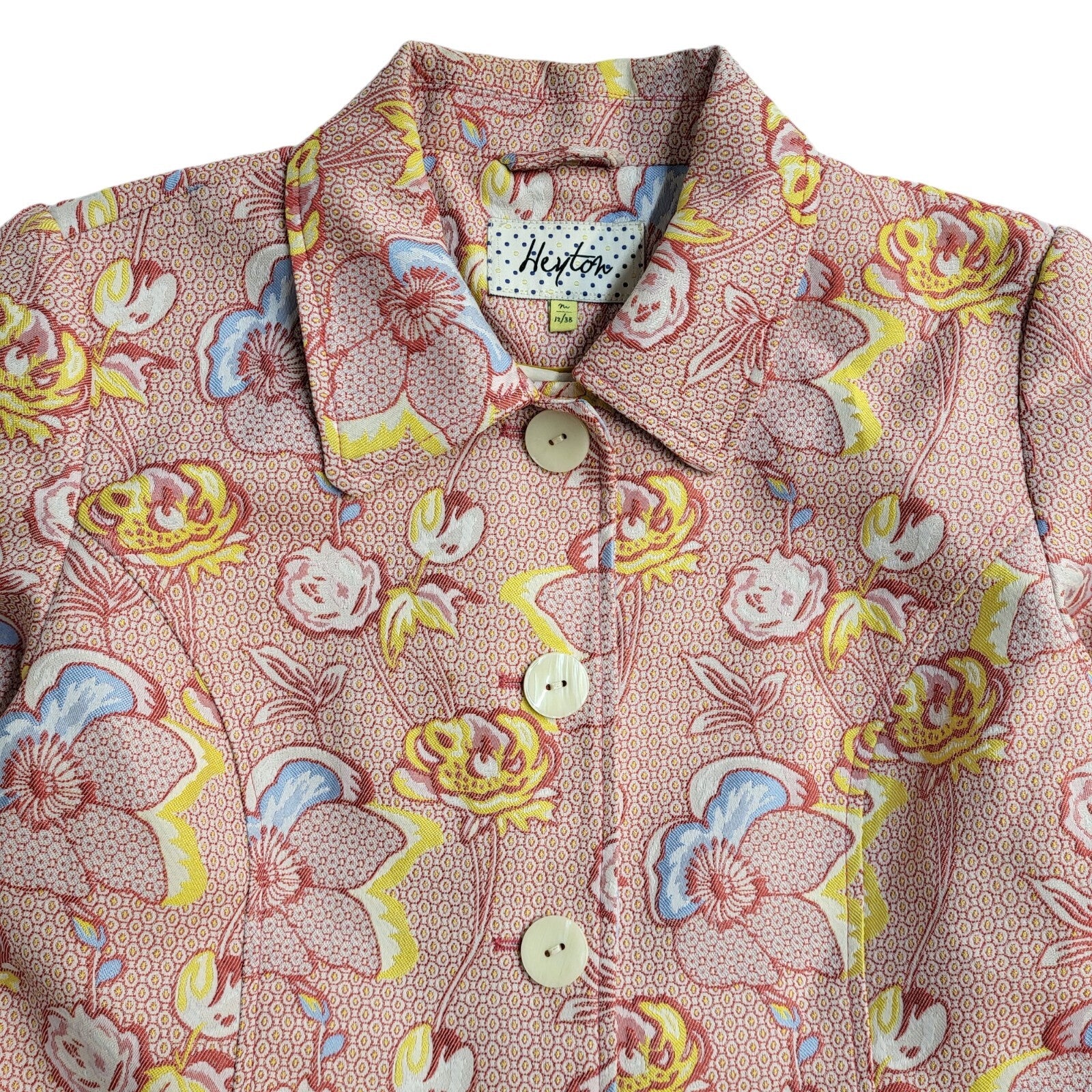 Heyton Vintage 90s Pink Floral Jacket Uk Women's Size 12