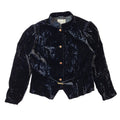Nina Biasini 80s Vintage Black Velvet Button-Up Jacket Women's Size 14