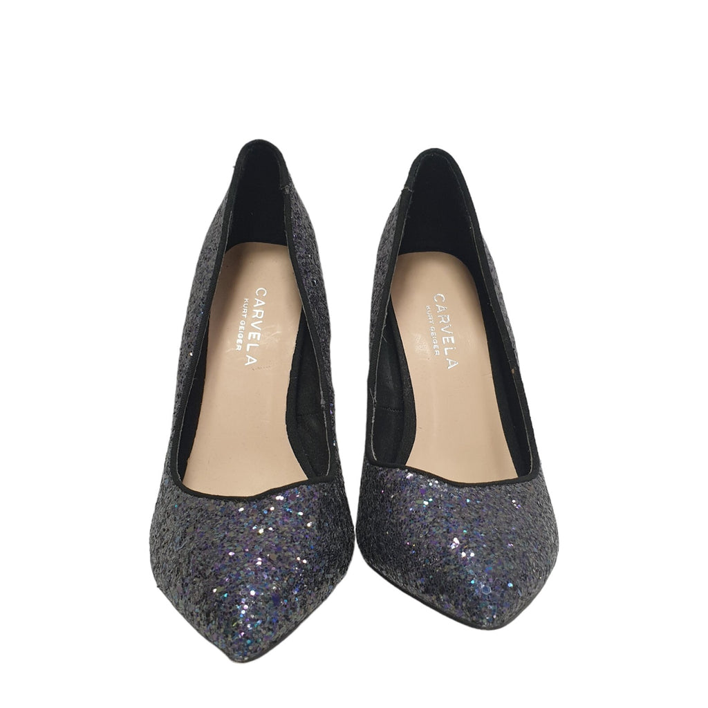 Kurt Geiger Carvela Purple Sparkly High Heel Shoes Uk 4 Eu 37