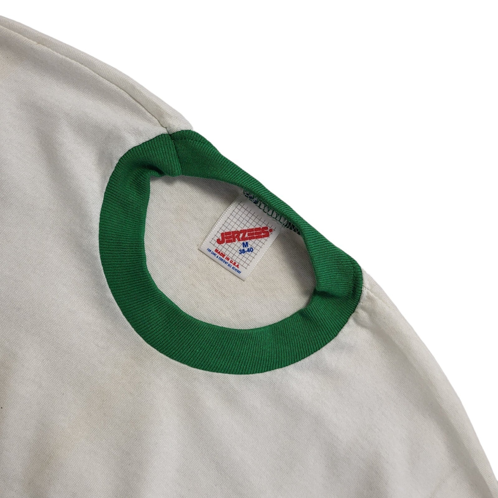 Jerzees Vintage 80's White Florida Single Stitch T-Shirt Mens UK Size M
