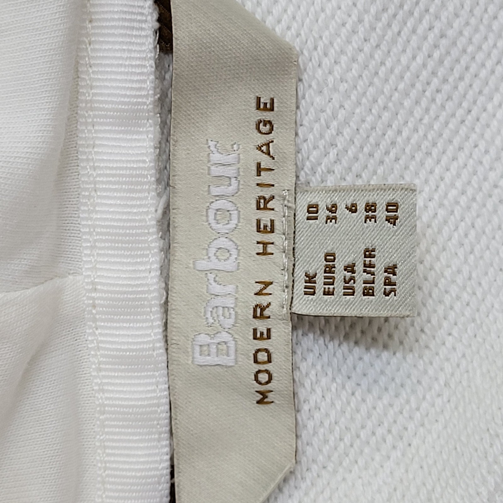 Barbour Sweatshirt Hoodie Heritage White Y2K Oversized UK Women's Size M 10