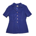 Select Vintage 80's Blue Short Sleeve Shirt Womens UK 14