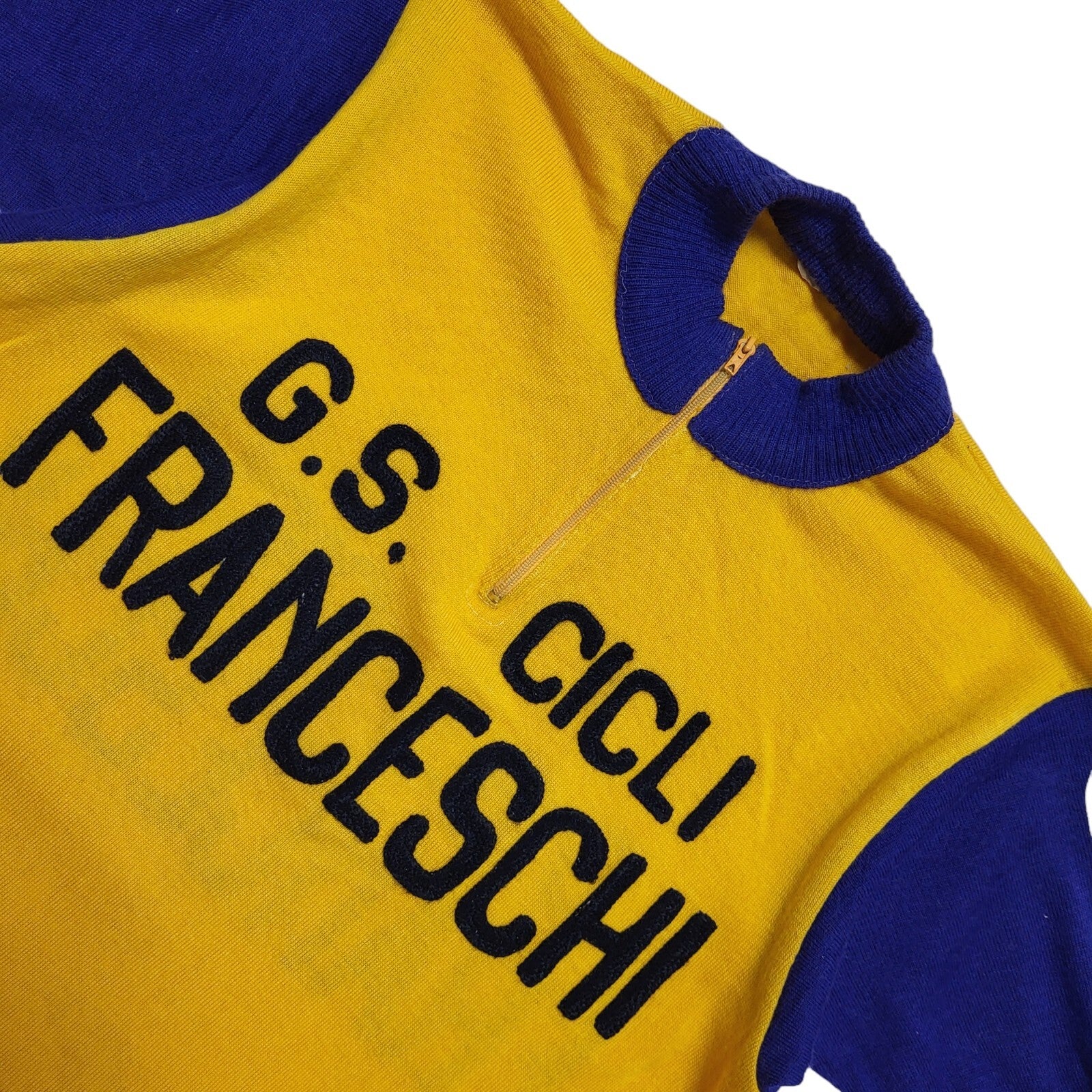 90s Vintage Franceschi Orange & Purple Cycling Shirt Uk Men's Size Small