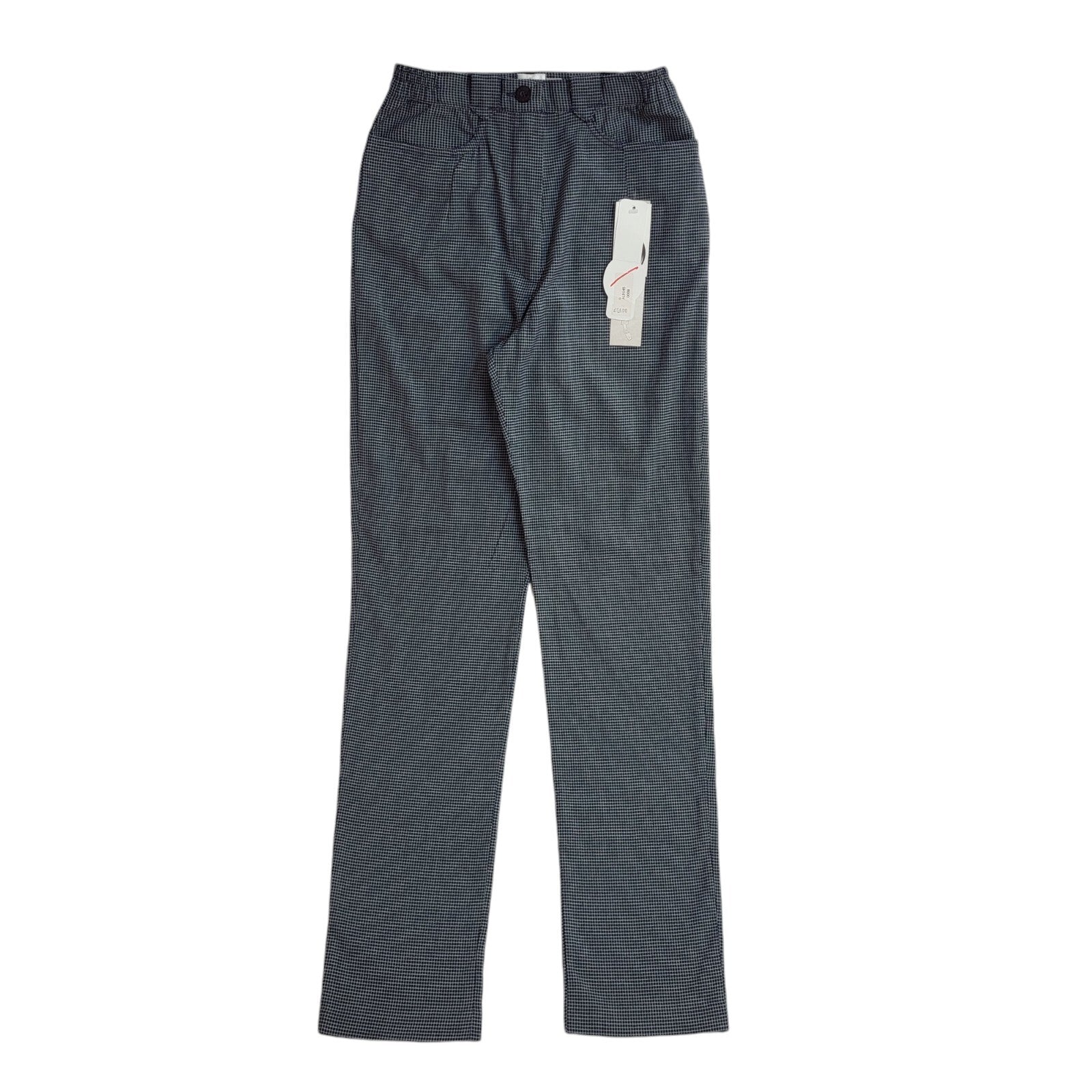 DL Sport 90s Vintage Blue Check Dress Trousers Uk Women's 8 W26 L32 Bnwt