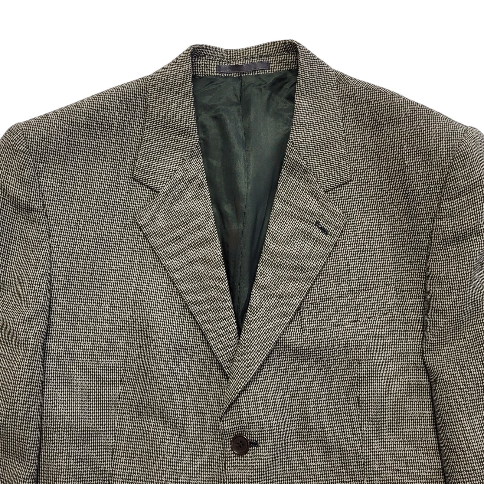 Next Vintage 80s Black/Grey Wool Suit Jacket Uk Men's Size XL 44"