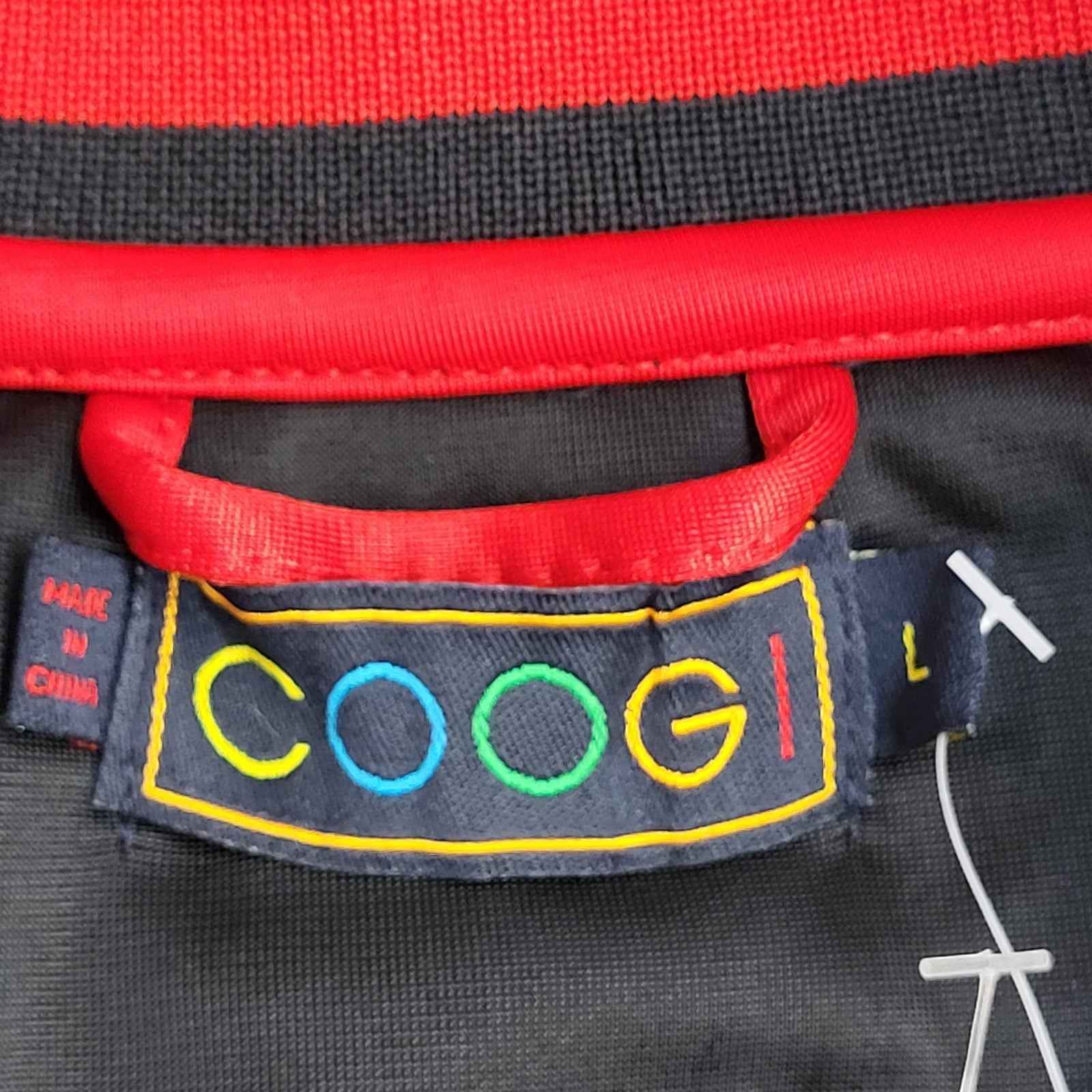 Coogi Tracksuit Top Jacket Black & Red UK Men's Size L Bnwt