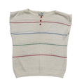 Pacific 80s Vintage White Striped Sleeveless Top Uk Women's Size 16