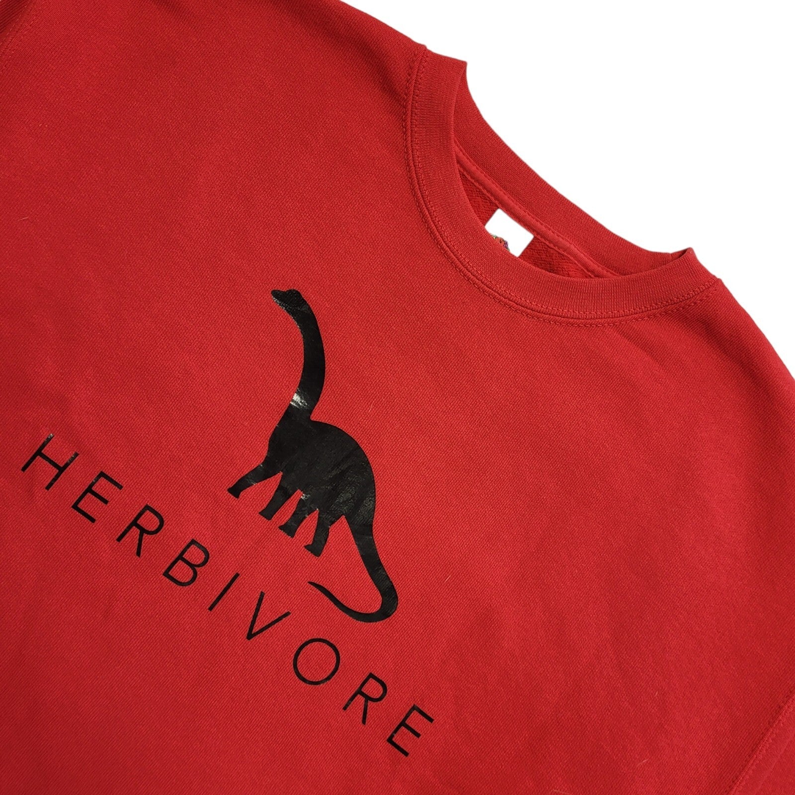 Fruit Of The Loom Vintage 90's Red Herbivore Sweatshirt Womens UK Size L