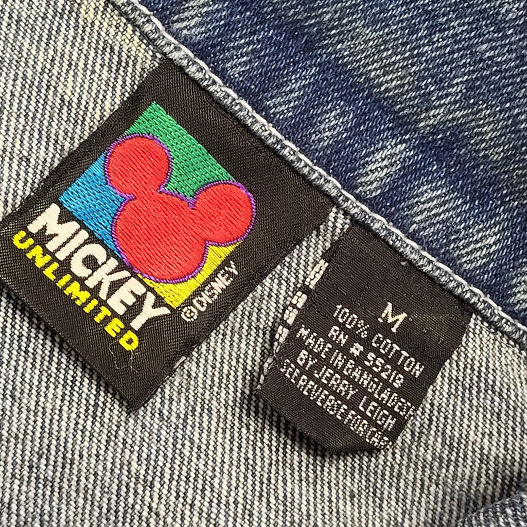 Mickey 90 Dark Blue 90s Vintage Button Denim Jacket Uk Women's Size M