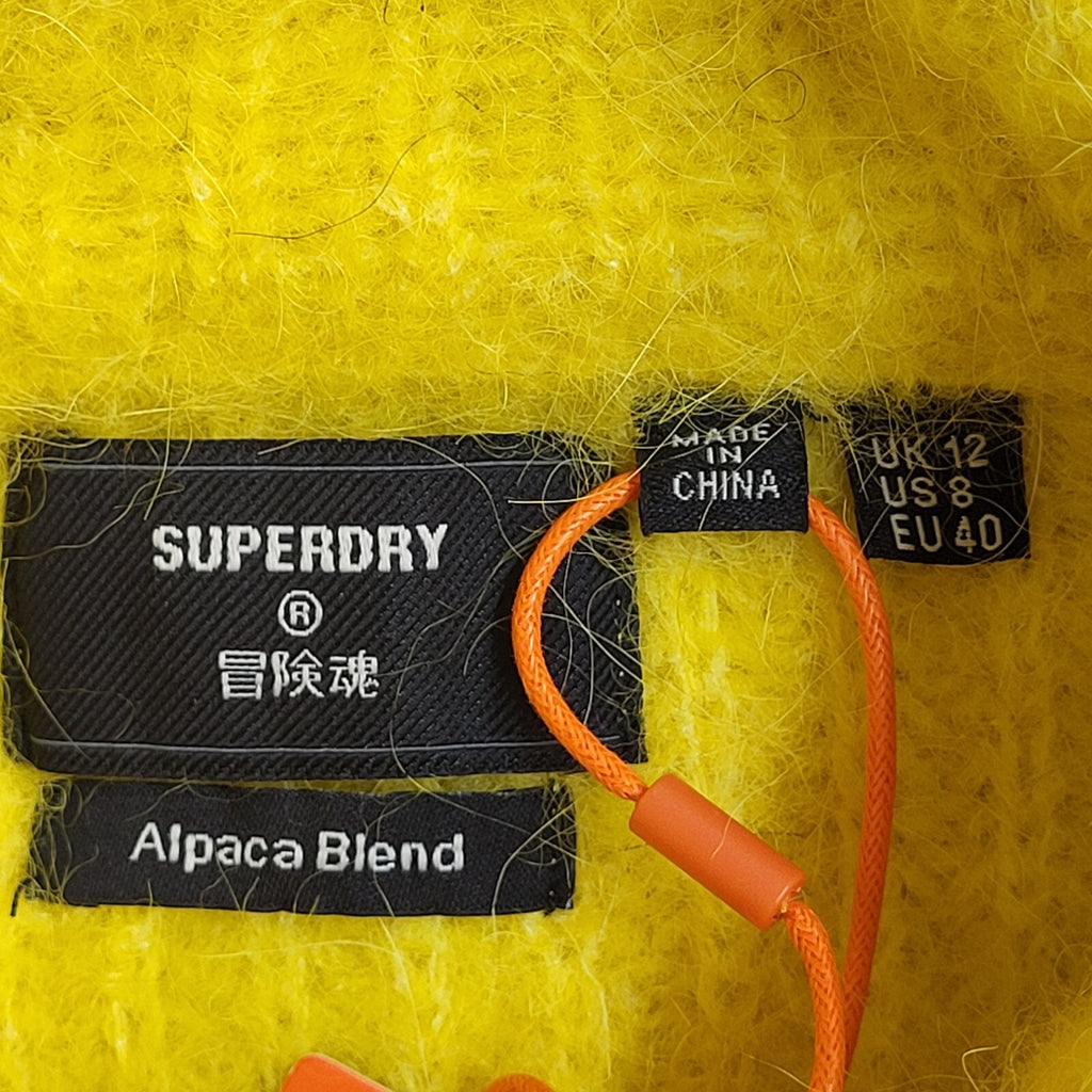 Superdry Yellow Round Neck Modern Alpaca Blend Jumper BNWT UK Women's Size 12