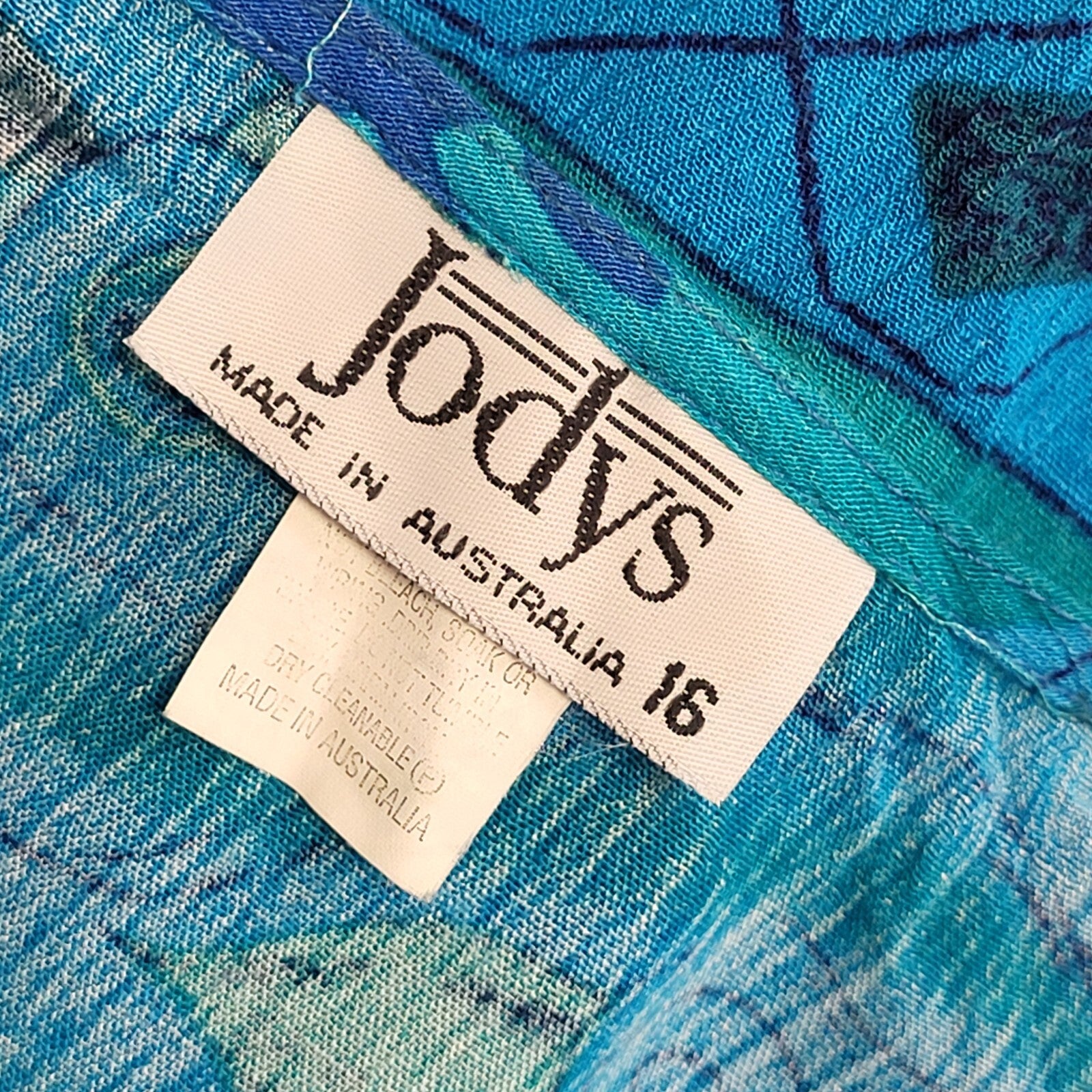Jody's Vintage 90's  Blue Short Sleeve Round Neck Womens Shirt UK Size 16