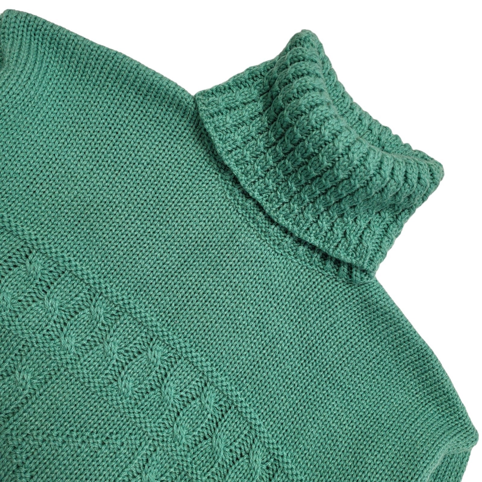 Freemans Vintage 80's Green Roll Neck Jumper UK Womens Size 14