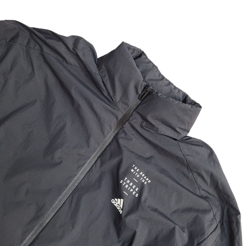 Adidas Windbreaker Jacket Black Y2k Hooded UK Women's Size M 10