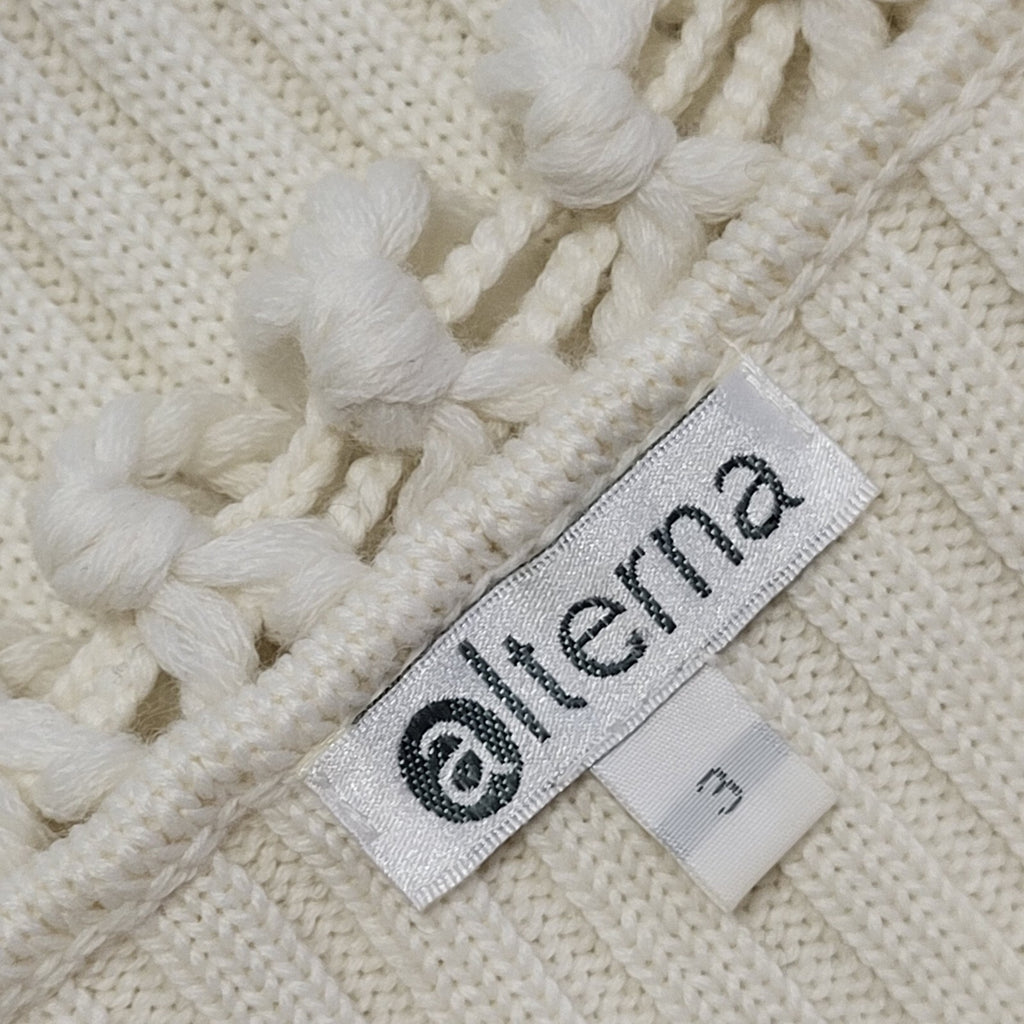 Alterna Vintage 90s Cream Tasselled Jumper Womens UK Size 12