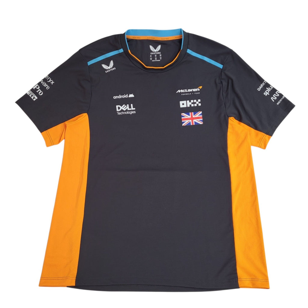 Mclaren F1 Team Black Orange Dell Tech F1 Shirt Uk Men's Size XXL Bnwt