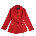London Fog Red Button Front Belted Coat 90s UK Women's Size M