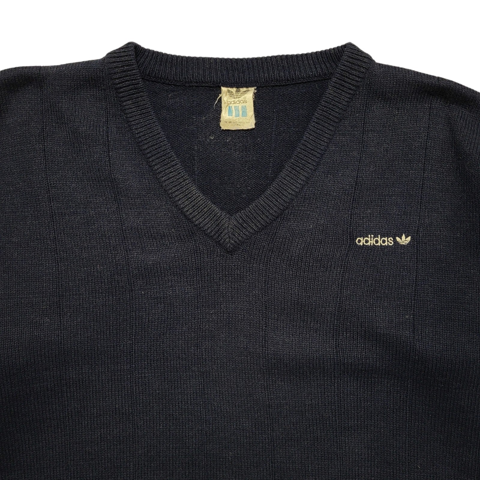 Adidas Navy Blue Vintage 90s Crew Neck Jumper Uk Men's Size Small