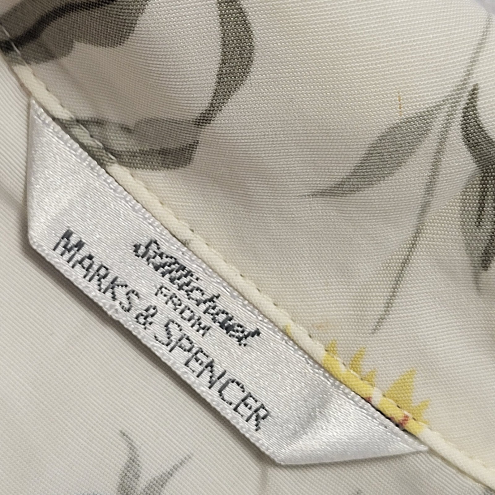 Marks and Spencer Vintage 90's White Floral Blouse Womens UK Size 14