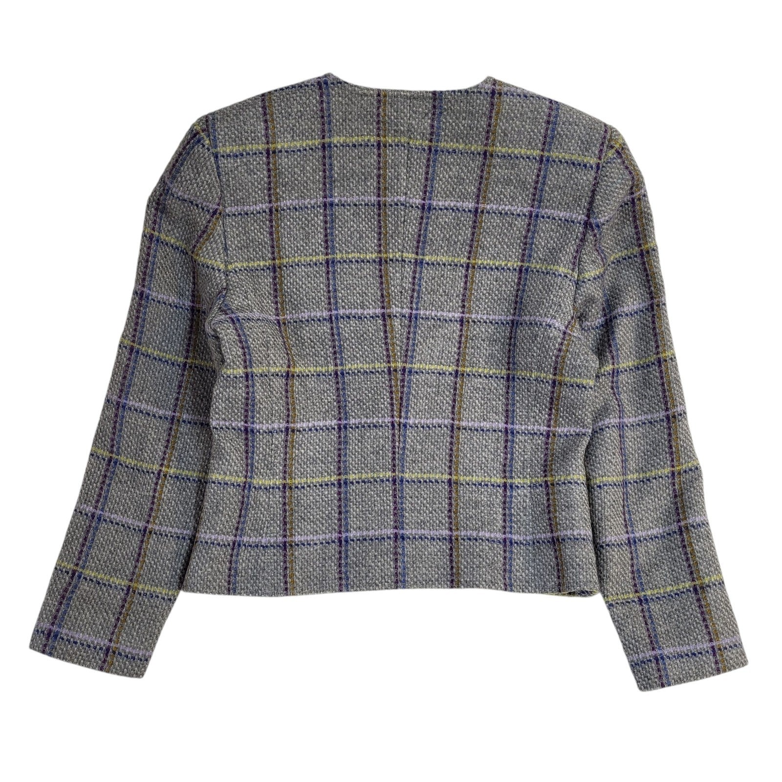 I. 1981 Grey Purple Jacket  Check Cropped Vintage UK Women's Size L