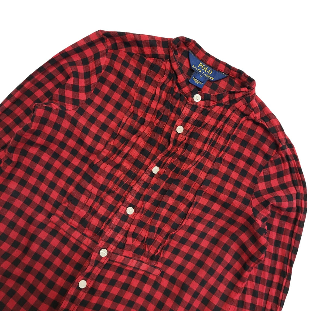 Polo Ralph Lauren Red & Black Gingham Shirt Girl's Size Age 7