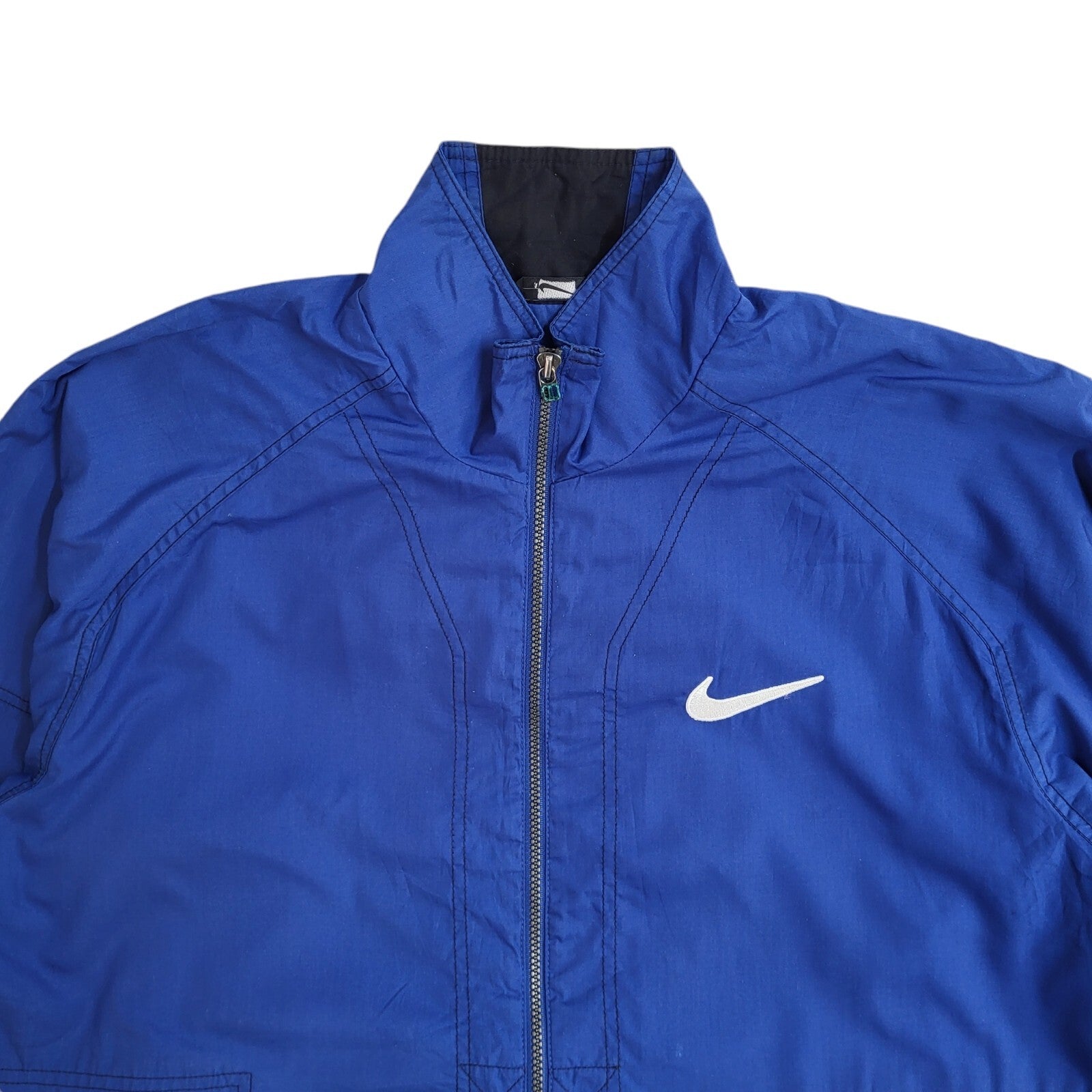 Nike Sports 90s Vintage Blue Full Zip High Neck Jacket UK Men's Size M