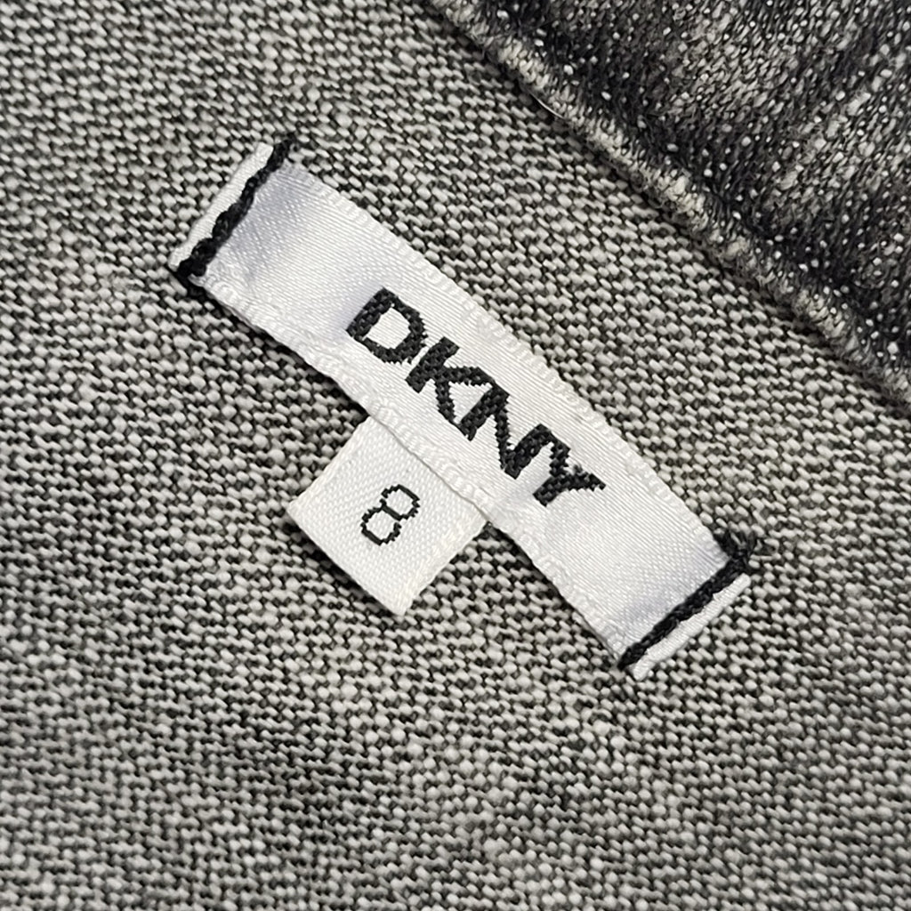 DKNY Grey Zipped Denim Jacket Uk Girl's Size Age 8 Years