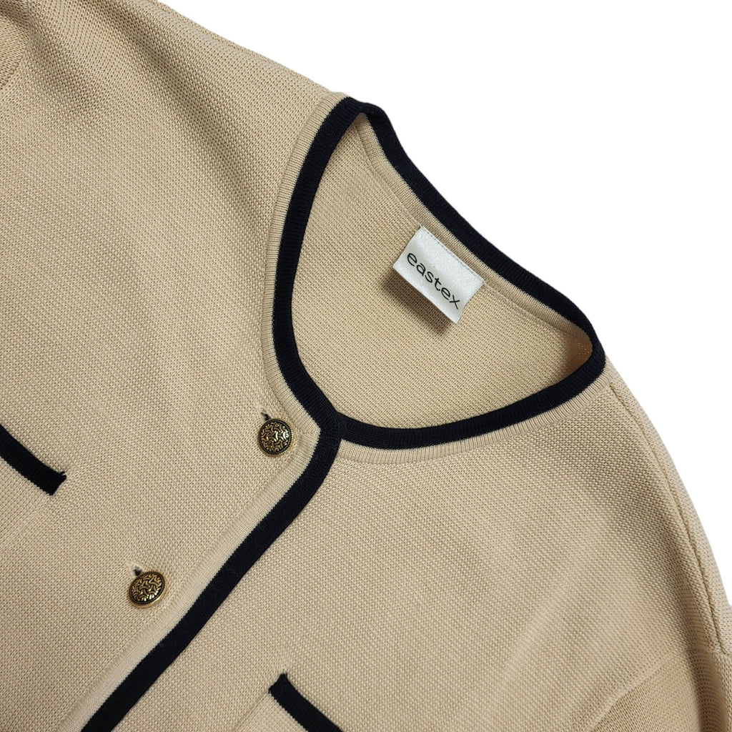 Eastex Vintage 90s Beige Button Cardigan Jacket Uk Women's Size 18