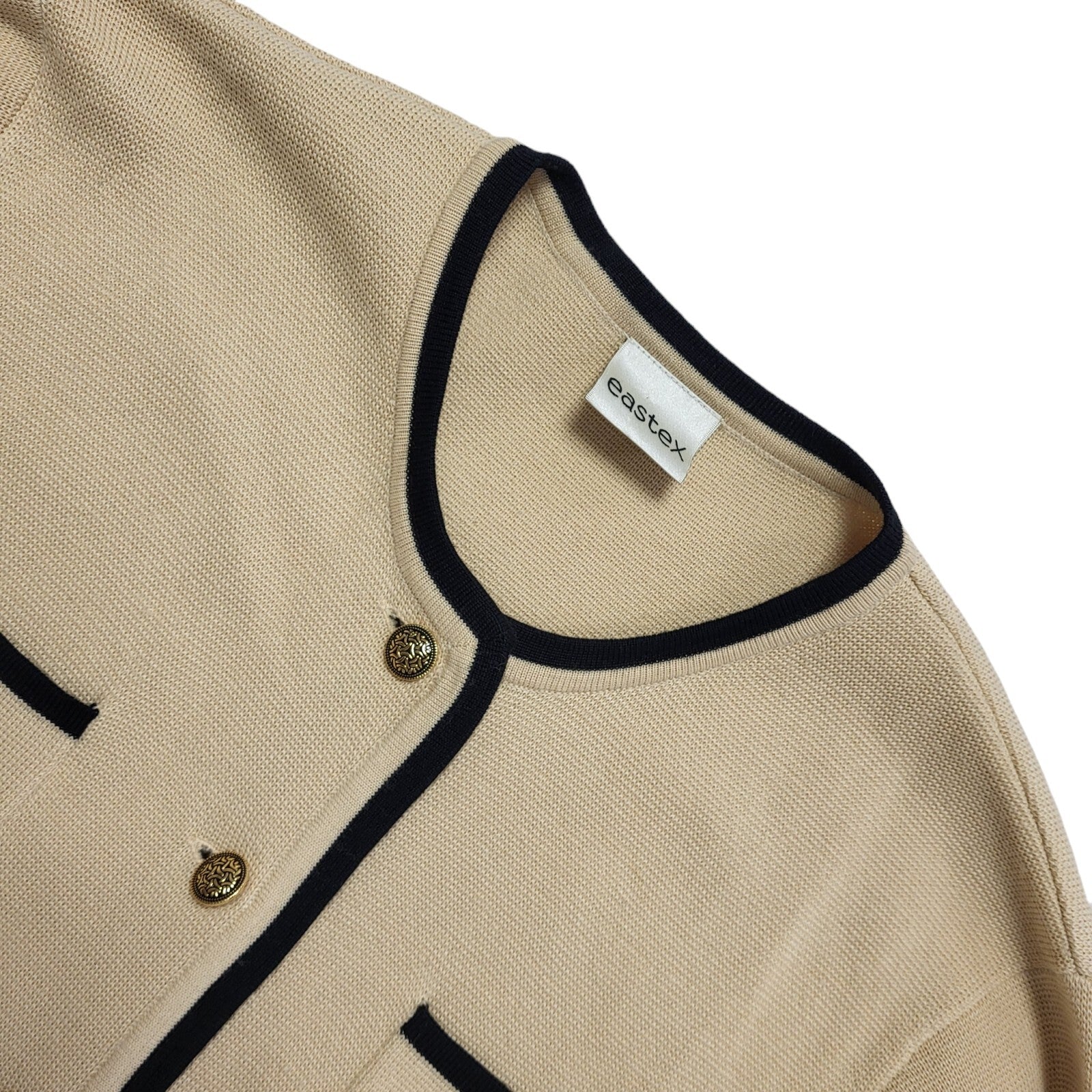 Eastex Vintage 90s Beige Button Cardigan Jacket Uk Women's Size 18