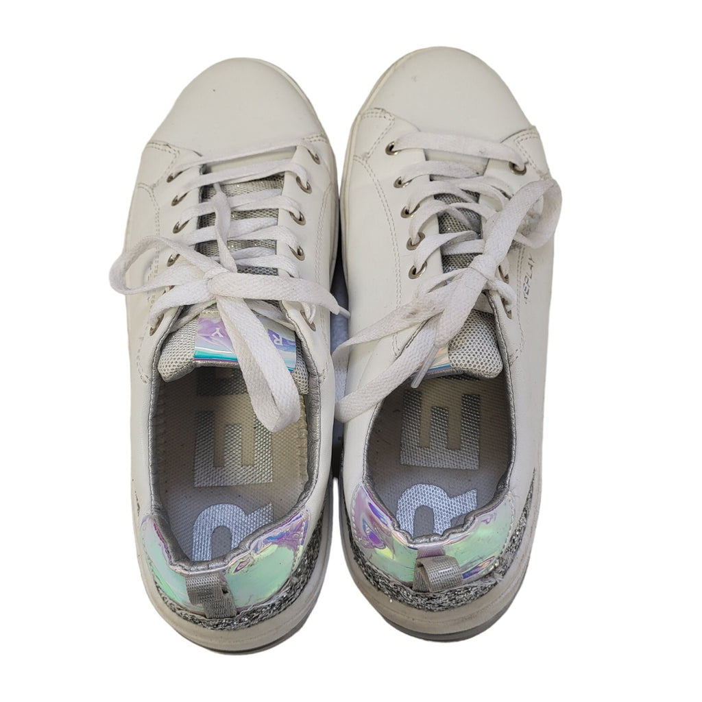 Replay White Canvas Lace-Up Sports Trainers Women's Uk Size 6