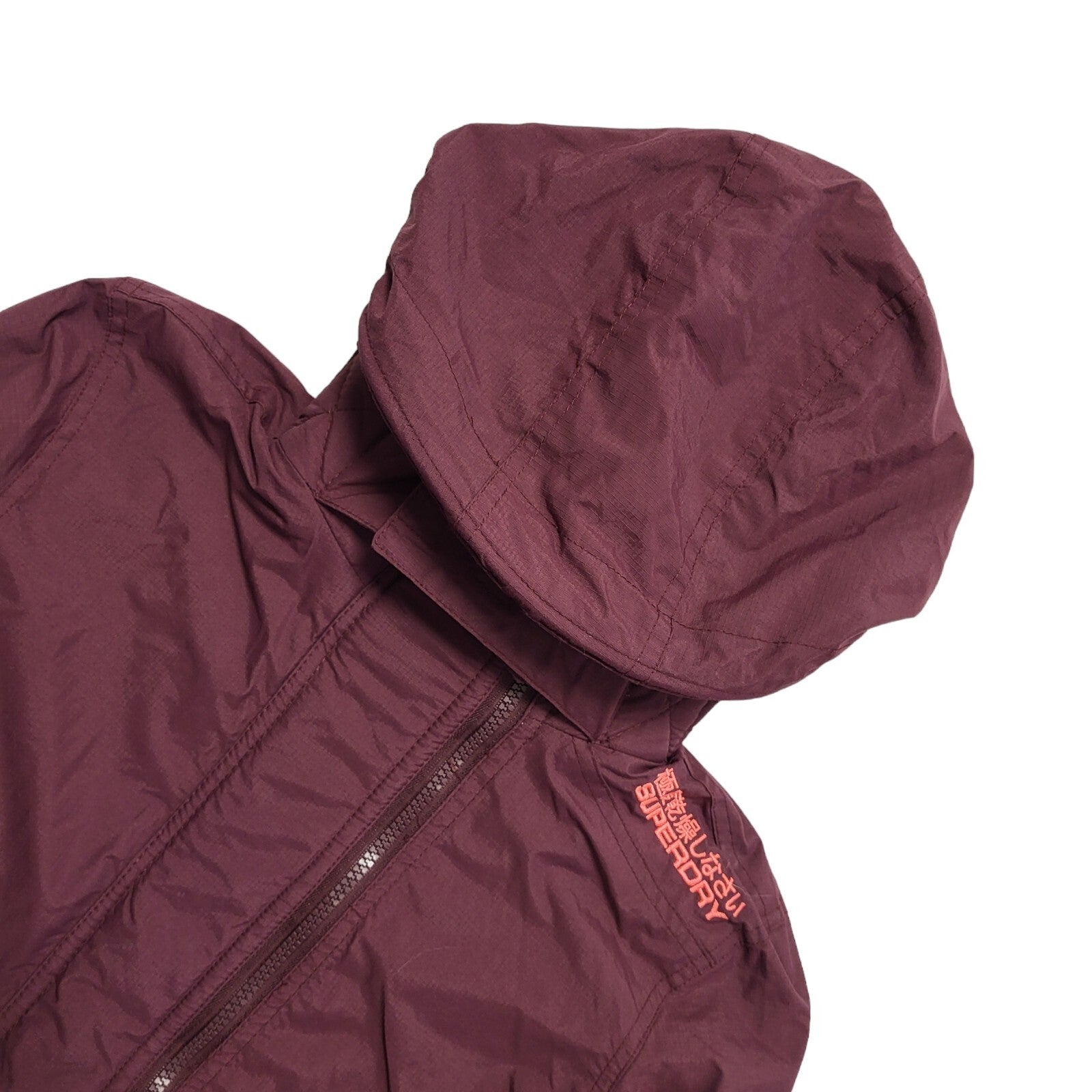 Superdry Wind Cheater Burgundy Hooded Jacket Uk Women's Size S