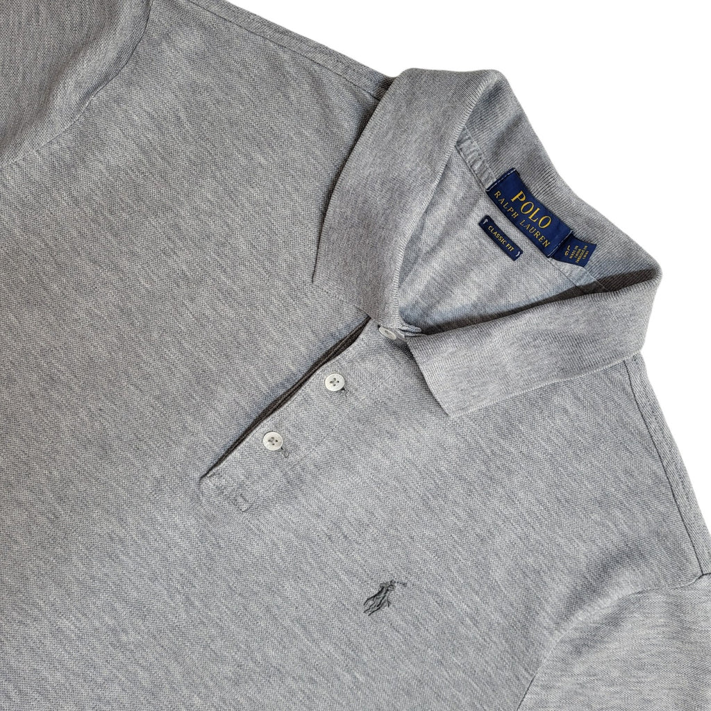 Polo Ralph Lauren Y2K Grey Short Sleeve Polo T- Shirt Men's Size L
