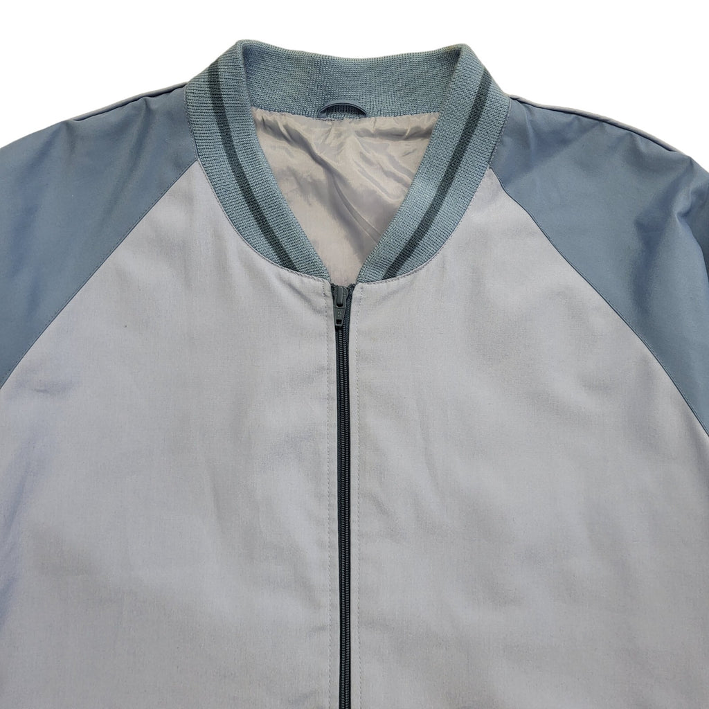 Vintage 90s Blue Zipped Bomber Jacket Uk Men's Size Extra Large