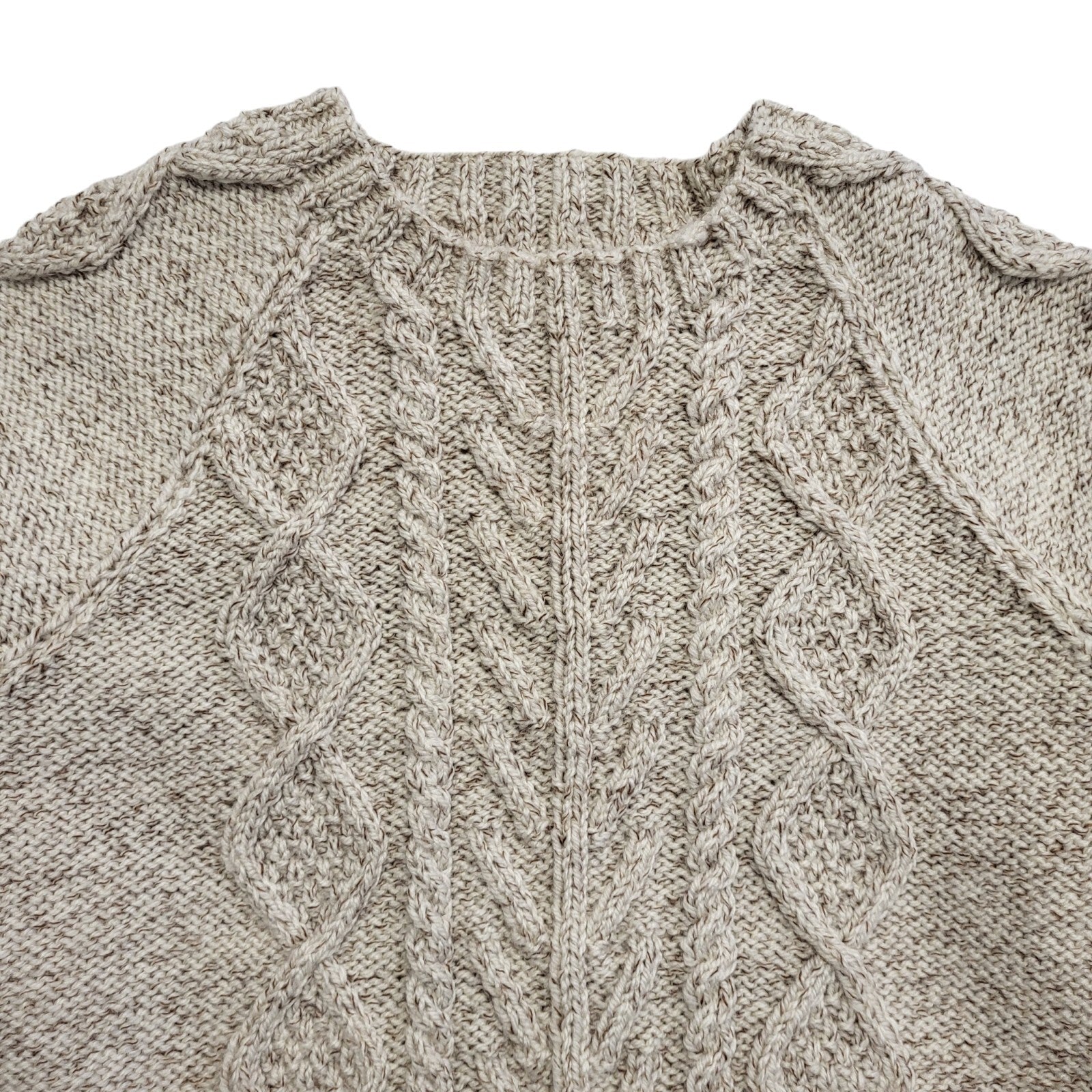 Vintage 90's Beige Knitted Round Neck Jumper Womens UK Size xl