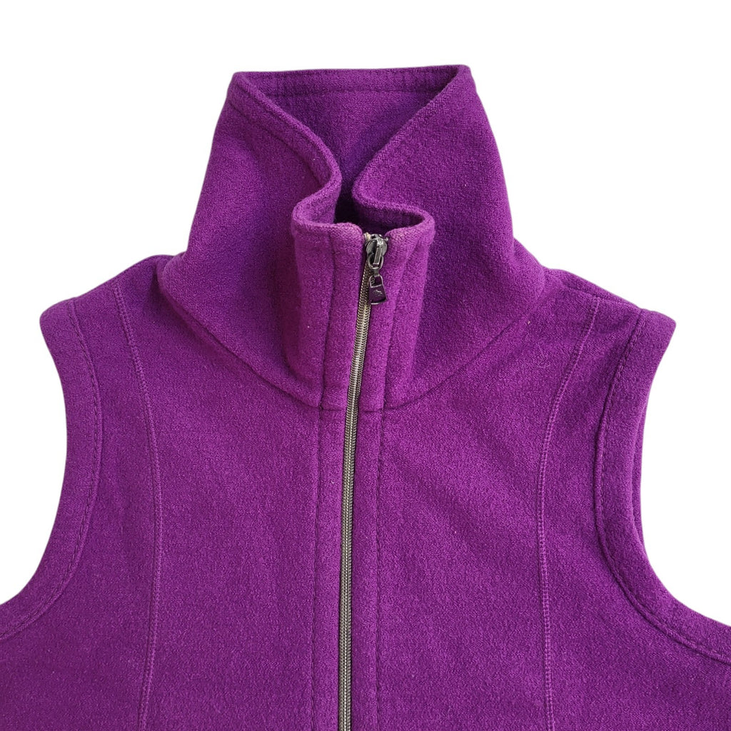 Betty Barclay Purple Y2k Zipped Wool Gilet UK Women's Size 8