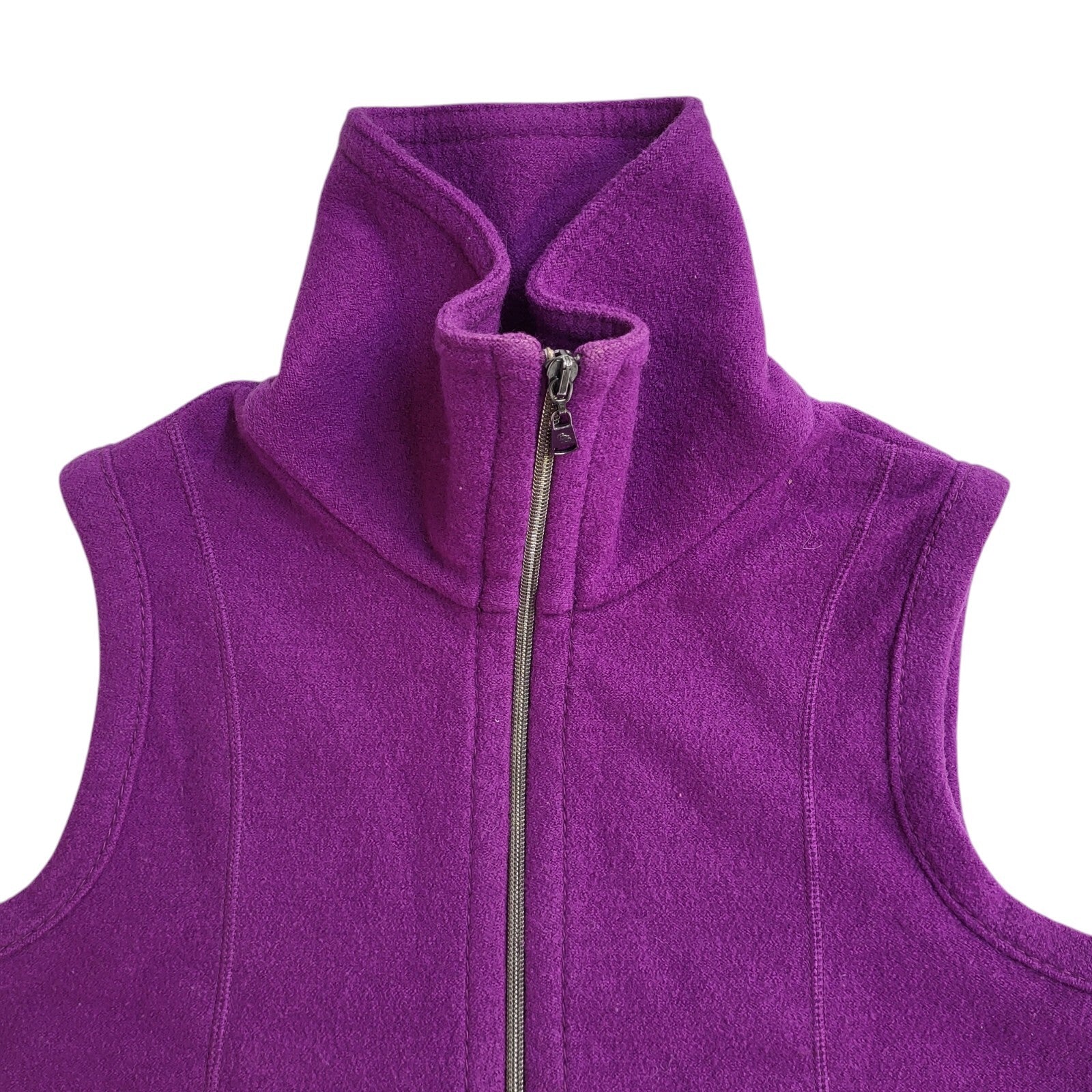 Betty Barclay Purple Y2k Zipped Wool Gilet UK Women's Size 8