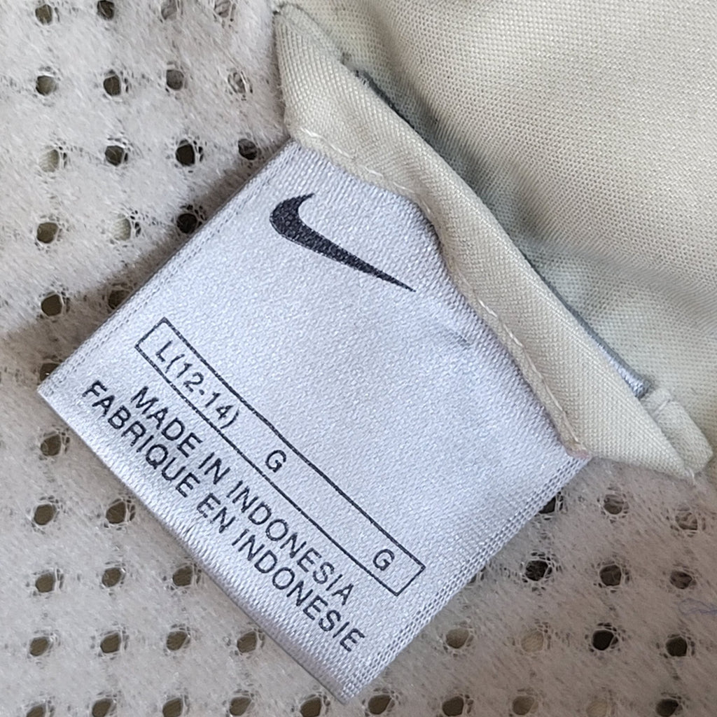 Nike Beige Y2k Zipped Sports Jacket Uk Women's Size L (12-14)