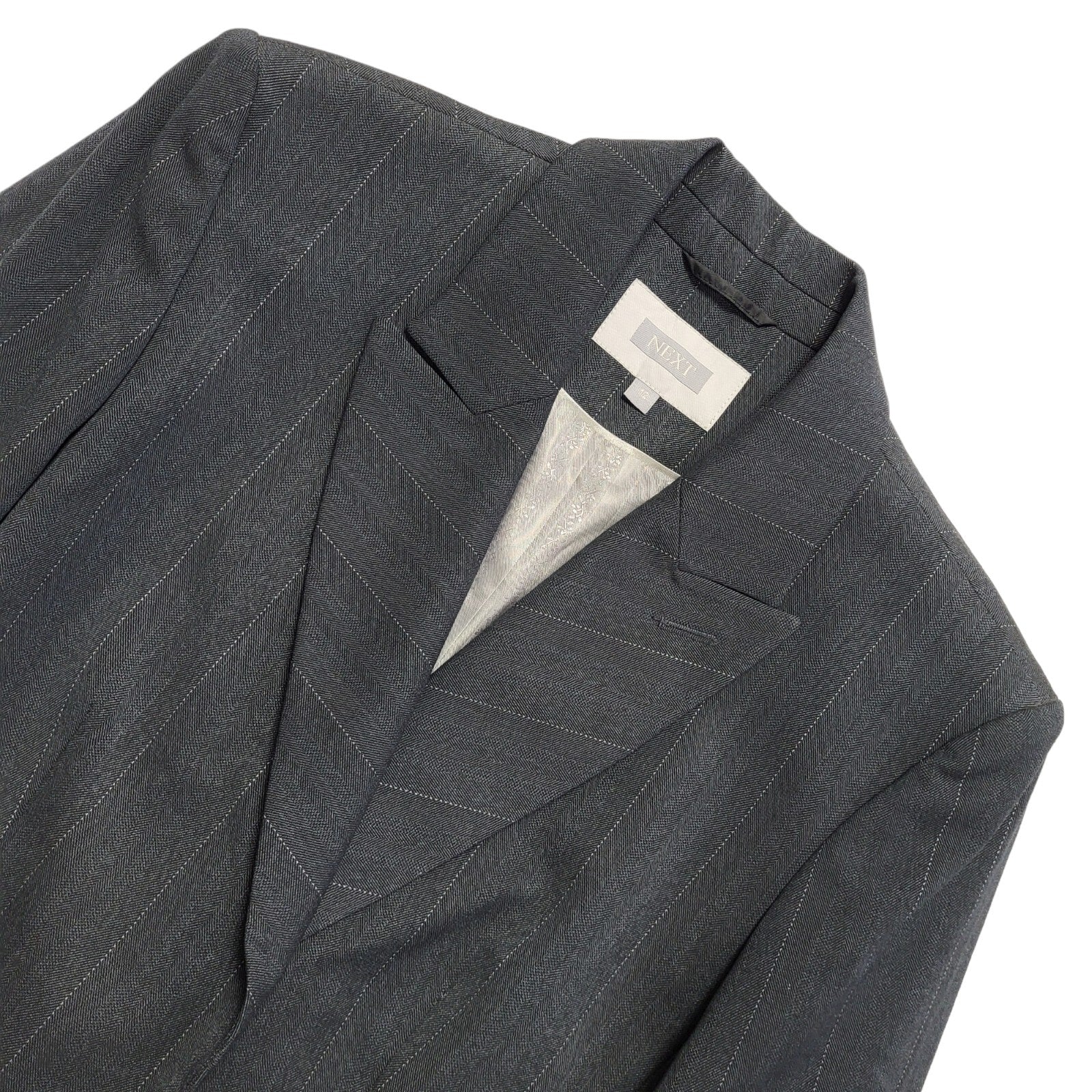 Next Y2K Vintage Grey Pinstriped Trousers Suit Women's Size 12 W30 L31