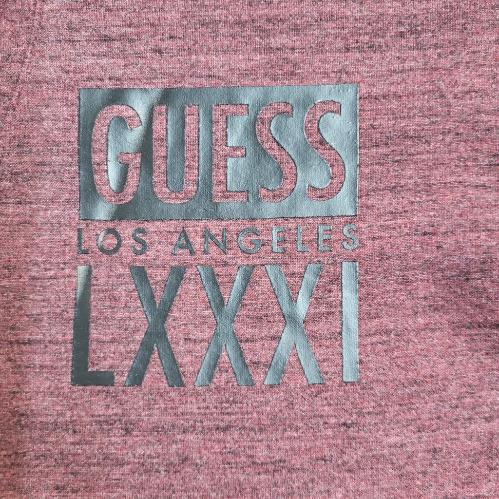 Guess Y2K Maroon Short Sleeve Slim Fit Polo T- Shirt Men's Size S