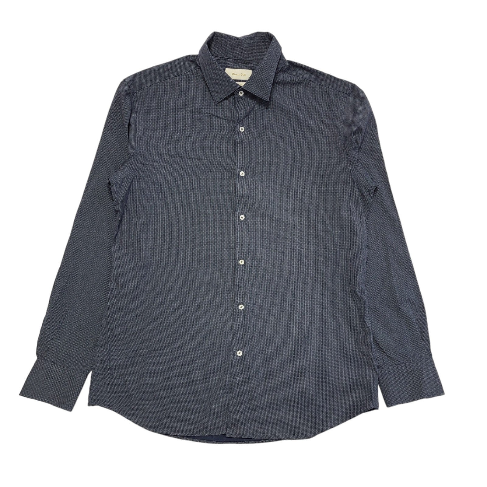 Massimo Dutti Y2K Blue Long Sleeve Formal Shirt Men's Size Large